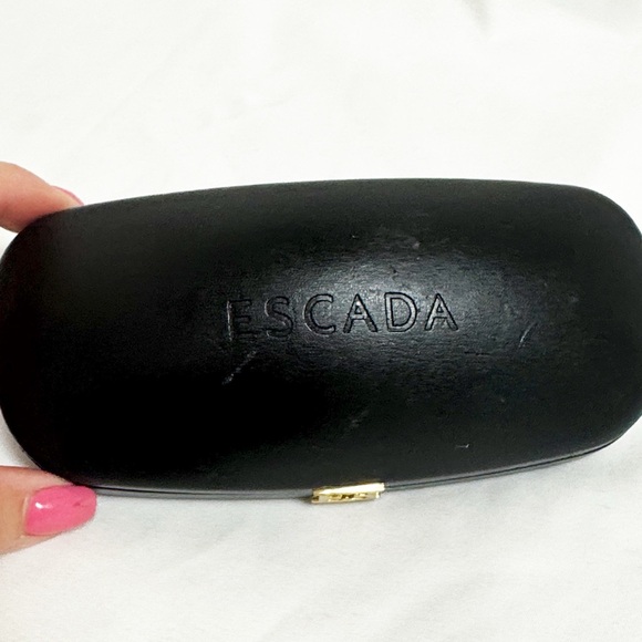 ESCADA Sunglasses Case Black With Gold Front Logo - Picture 3 of 3